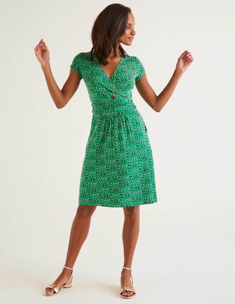 green jersey dress