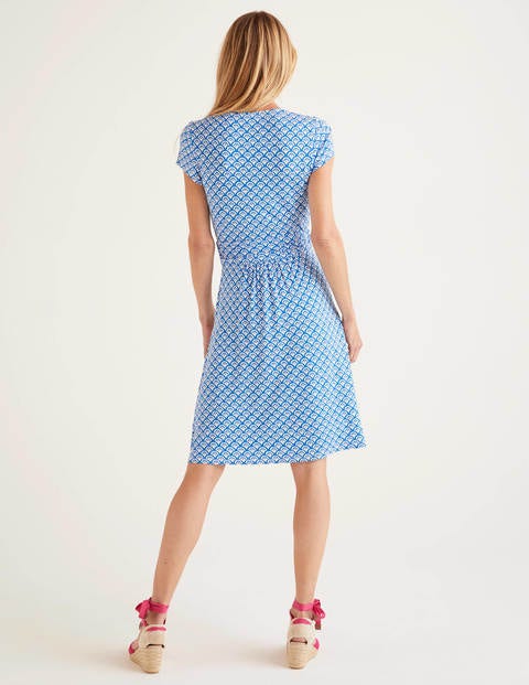 Lola Jersey Dress - Bold Blue, Arc Scallop Lola Jersey Dress - Bold Blue, Arc Scallop