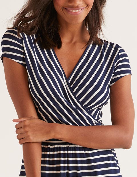 Lola Jersey Dress - Navy/Ivory Lola Jersey Dress - Navy/Ivory
