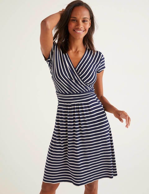 Lola Jersey Dress - Navy/Ivory Lola Jersey Dress - Navy/Ivory