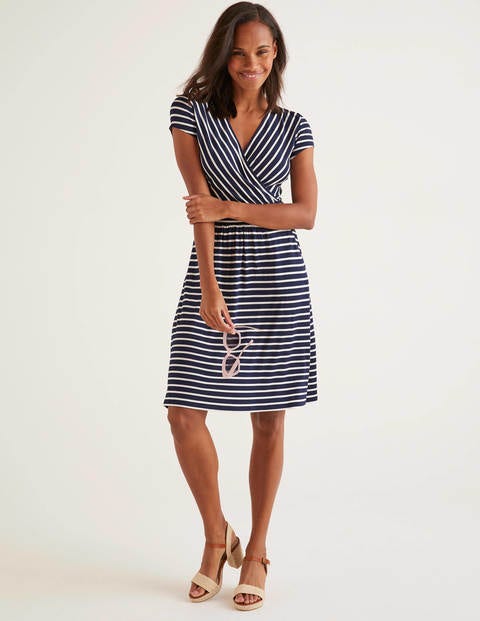 Lola Jersey Dress - Navy/Ivory Lola Jersey Dress - Navy/Ivory