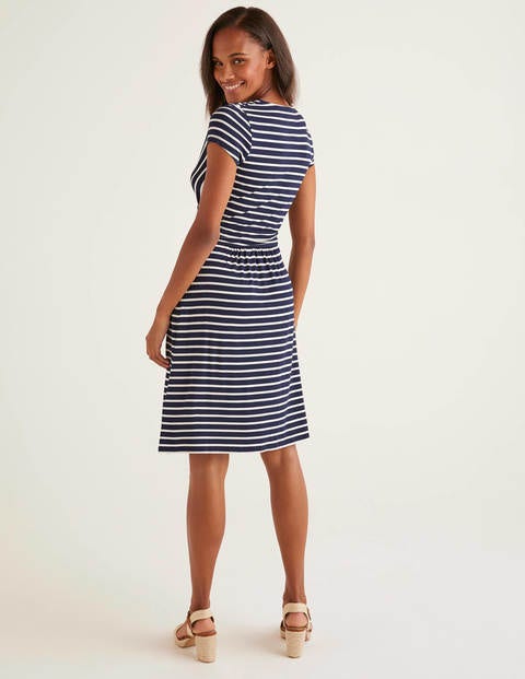 Lola Jersey Dress - Navy/Ivory Lola Jersey Dress - Navy/Ivory