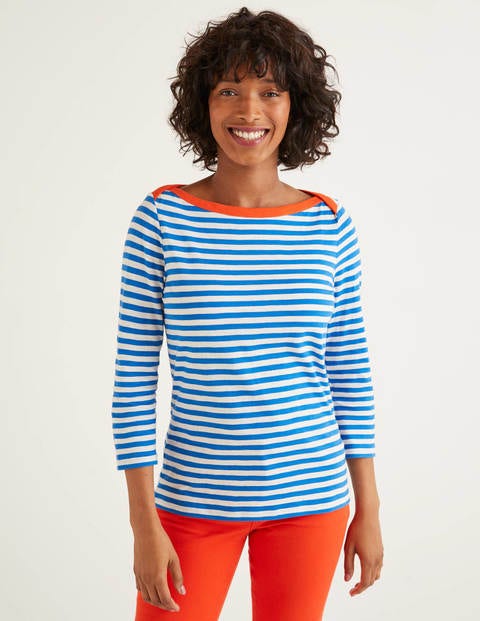 Georgia Jersey Tee - Ivory/Bold Blue Georgia Jersey Tee - Ivory/Bold Blue