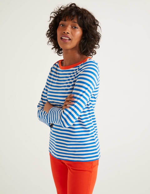Georgia Jersey Tee - Ivory/Bold Blue Georgia Jersey Tee - Ivory/Bold Blue