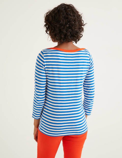 Georgia Jersey Tee - Ivory/Bold Blue Georgia Jersey Tee - Ivory/Bold Blue