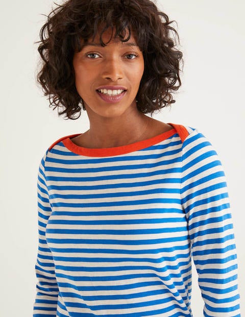 Georgia Jersey Tee - Ivory/Bold Blue Georgia Jersey Tee - Ivory/Bold Blue