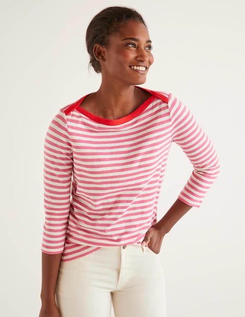Georgia Jersey Tee - Ivory/Bright Camellia Georgia Jersey Tee - Ivory/Bright Camellia