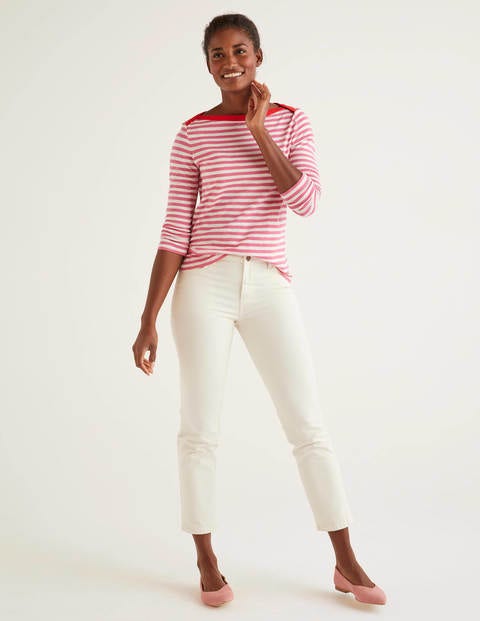 Georgia Jersey Tee - Ivory/Bright Camellia Georgia Jersey Tee - Ivory/Bright Camellia