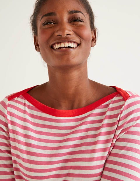 Georgia Jersey Tee - Ivory/Bright Camellia Georgia Jersey Tee - Ivory/Bright Camellia