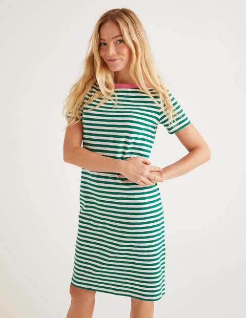 Robe T-shirt Georgia en jersey - Ivoire/forêt Robe T-shirt Georgia en jersey - Ivoire/forêt