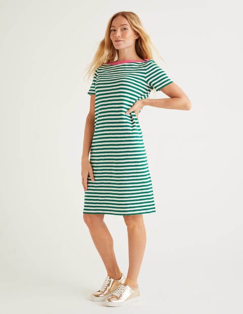 Robe T-shirt Georgia en jersey - Ivoire/forêt Robe T-shirt Georgia en jersey - Ivoire/forêt