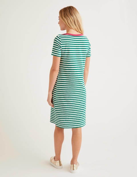 Robe T-shirt Georgia en jersey - Ivoire/forêt Robe T-shirt Georgia en jersey - Ivoire/forêt