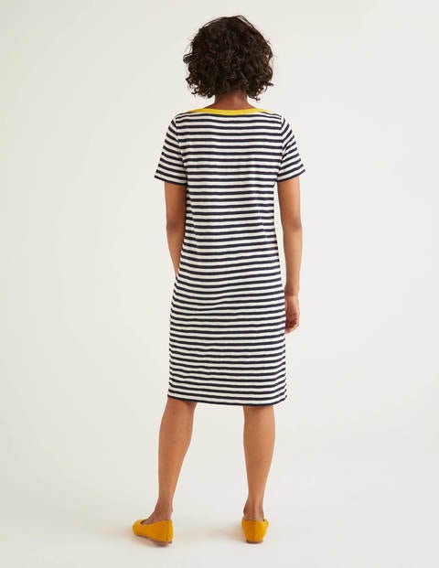 Robe T-shirt Georgia en jersey - Ivoire/bleu marine Robe T-shirt Georgia en jersey - Ivoire/bleu marine
