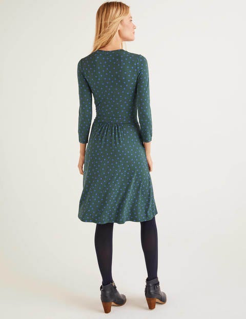 Mira Jerseykleid - Grün, Verstreute Boden-Tupfen Mira Jerseykleid - Grün, Verstreute Boden-Tupfen