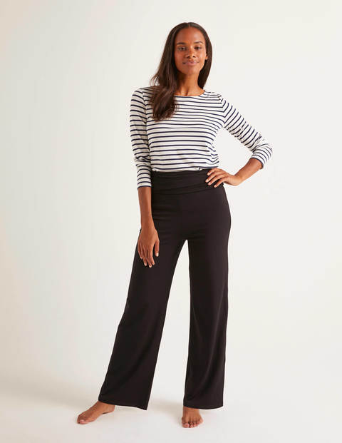 Wide Leg Jersey Trousers - Black Wide Leg Jersey Trousers - Black