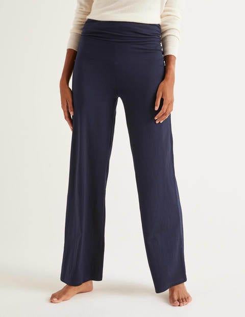 Wide Leg Jersey Trousers - Navy Wide Leg Jersey Trousers - Navy
