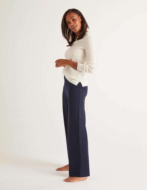 Wide Leg Jersey Trousers - Navy Wide Leg Jersey Trousers - Navy