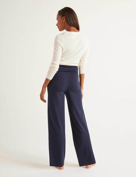Wide Leg Jersey Trousers - Navy Wide Leg Jersey Trousers - Navy