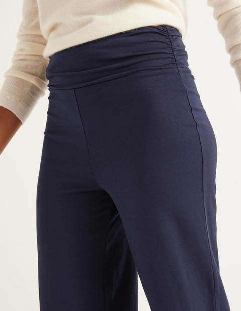 Wide Leg Jersey Trousers - Navy Wide Leg Jersey Trousers - Navy