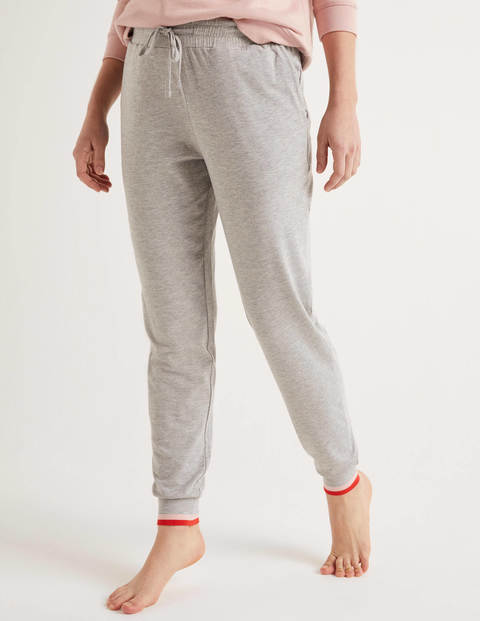 Bas De Jogging À Chevilles Rayées En Jersey - Gris chiné Bas De Jogging À Chevilles Rayées En Jersey - Gris chiné