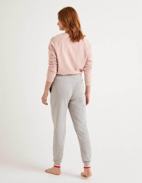 Bas De Jogging À Chevilles Rayées En Jersey - Gris chiné Bas De Jogging À Chevilles Rayées En Jersey - Gris chiné