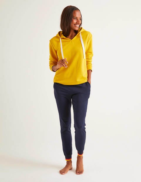 Striped Cuff Jersey Joggers - Navy Striped Cuff Jersey Joggers - Navy