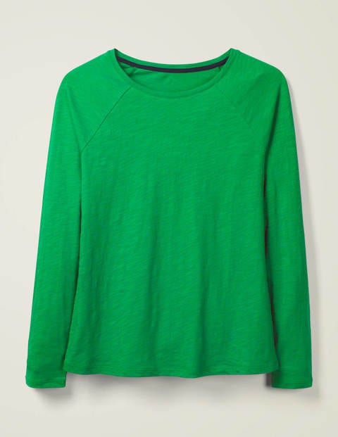 Das Baseball-T-Shirt Aus Baumwolle - Sattes Smaragdgrün Das Baseball-T-Shirt Aus Baumwolle - Sattes Smaragdgrün