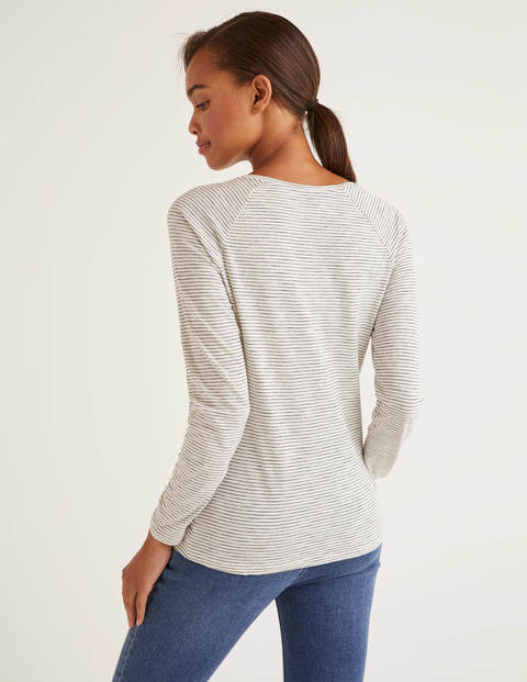 The Cotton Baseball Tee - Ivory/Navy The Cotton Baseball Tee - Ivory/Navy