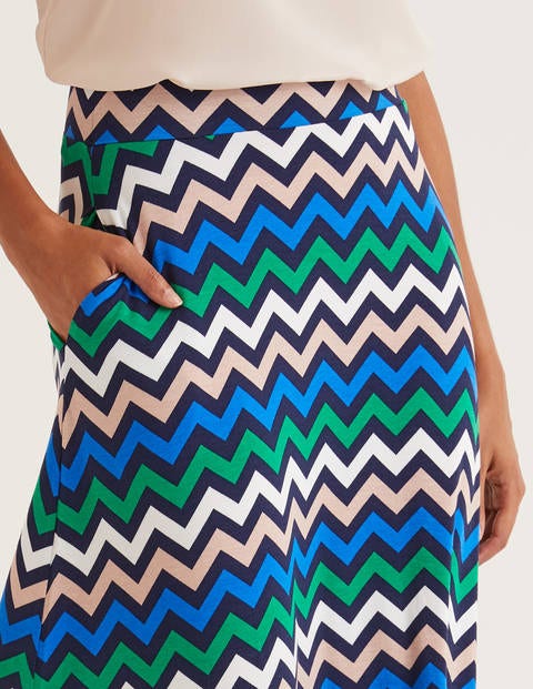 Jersey Maxi Skirt - Navy Chevron Stripe Jersey Maxi Skirt - Navy Chevron Stripe