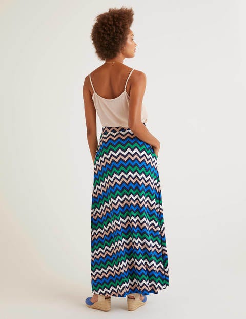 Jersey Maxi Skirt - Navy Chevron Stripe Jersey Maxi Skirt - Navy Chevron Stripe