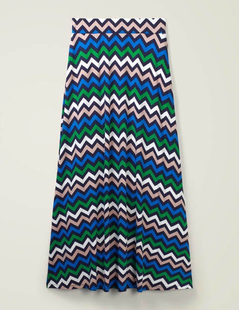 Jersey Maxi Skirt - Navy Chevron Stripe Jersey Maxi Skirt - Navy Chevron Stripe