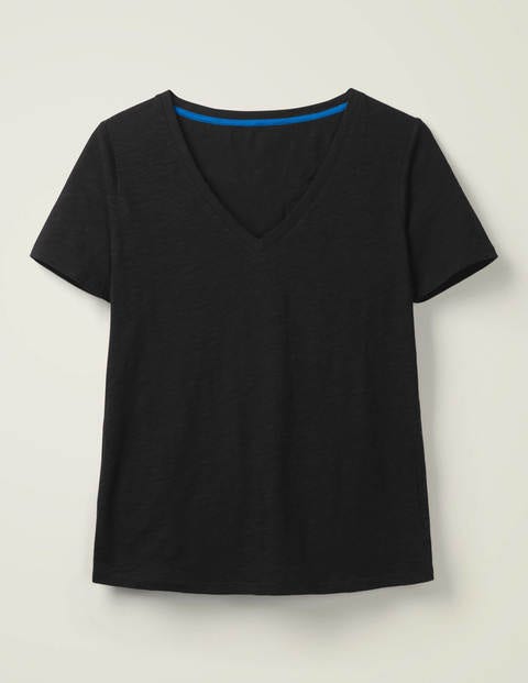 The Cotton V-neck Tee - Black The Cotton V-neck Tee - Black