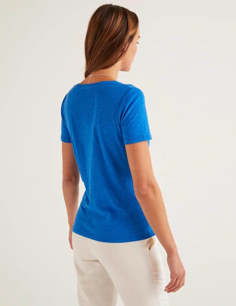 The Cotton V-Neck Tee - Bold Blue The Cotton V-Neck Tee - Bold Blue