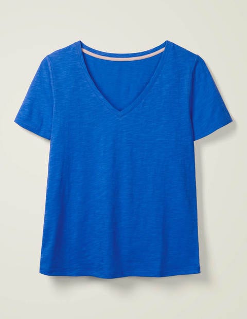 The Cotton V-Neck Tee - Bold Blue The Cotton V-Neck Tee - Bold Blue