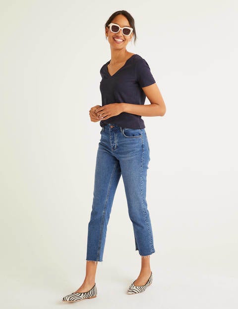 The Cotton V-neck Tee - Navy The Cotton V-neck Tee - Navy