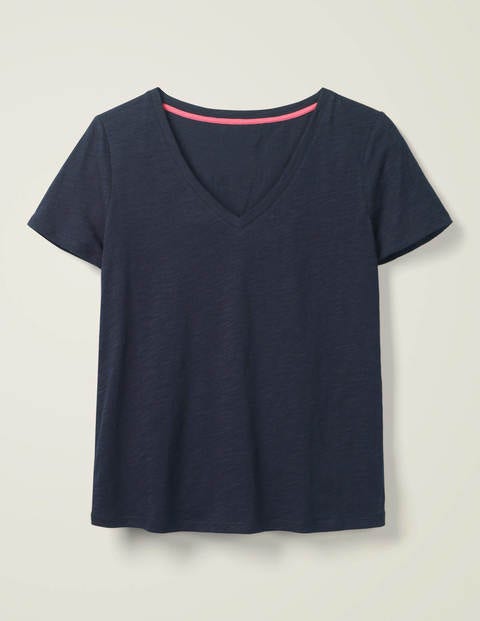 The Cotton V-neck Tee - Navy The Cotton V-neck Tee - Navy