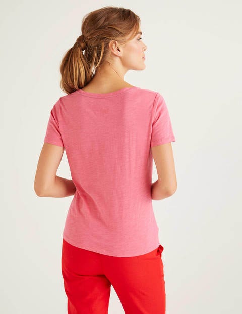 The Cotton V-Neck Tee - Bright Camellia The Cotton V-Neck Tee - Bright Camellia