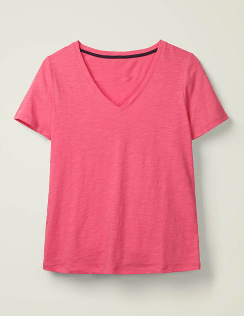 The Cotton V-Neck Tee - Bright Camellia The Cotton V-Neck Tee - Bright Camellia
