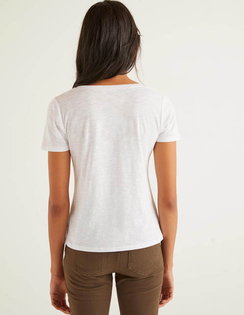 The Cotton V-neck Tee - White The Cotton V-neck Tee - White