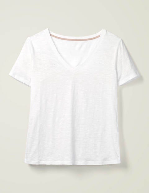 The Cotton V-neck Tee - White The Cotton V-neck Tee - White