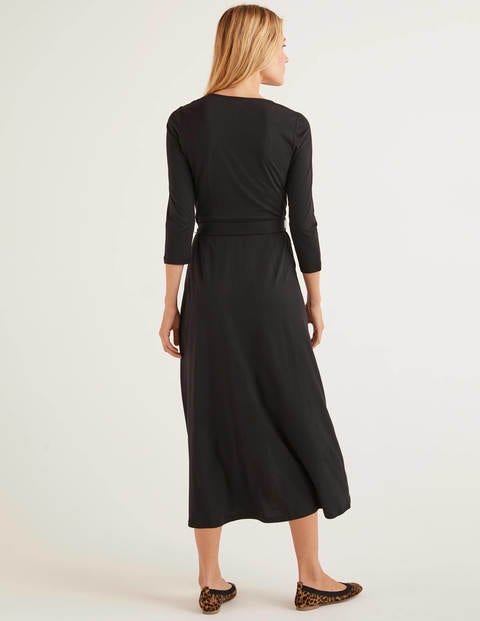 Fleur Jersey Midi Dress - Black Fleur Jersey Midi Dress - Black