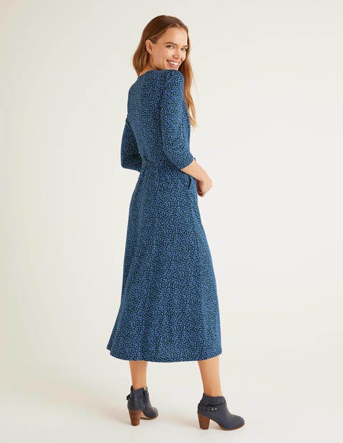 Fleur Jersey Midi Dress - Sky Blue, Animal Stamp Fleur Jersey Midi Dress - Sky Blue, Animal Stamp
