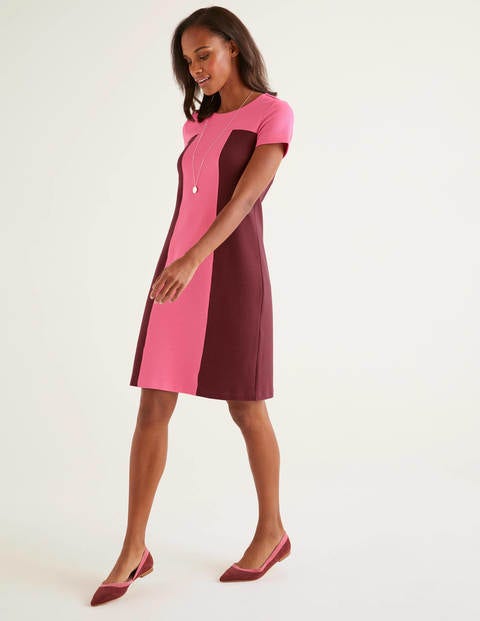 Lizzie Ottoman Dress - Maroon/Bright Camellia Lizzie Ottoman Dress - Maroon/Bright Camellia
