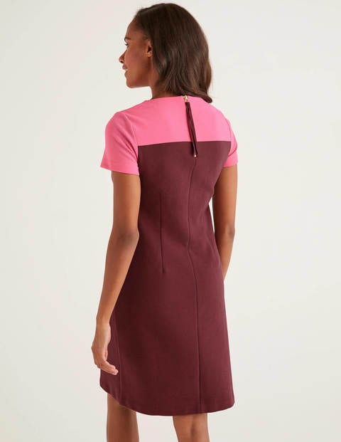 Lizzie Ottoman Dress - Maroon/Bright Camellia Lizzie Ottoman Dress - Maroon/Bright Camellia