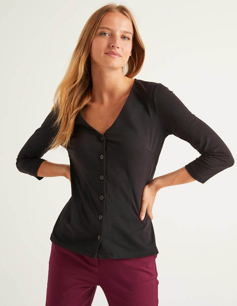 Fleur Jersey Top - Black Fleur Jersey Top - Black
