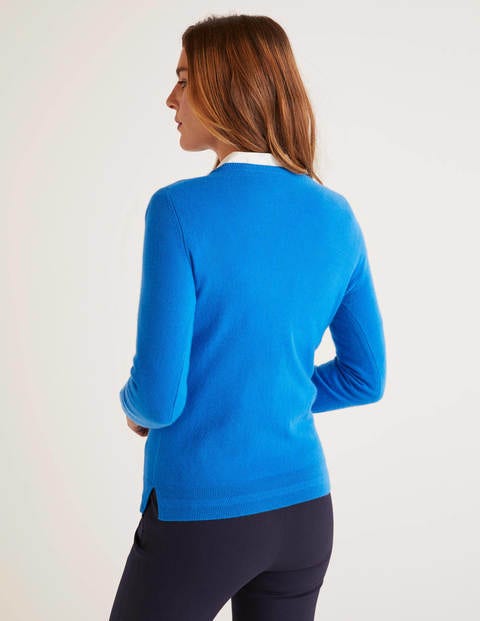 Cashmere Crew Neck Jumper - Bold Blue Cashmere Crew Neck Jumper - Bold Blue