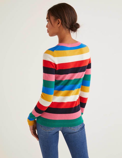 Cashmere Crew Neck Sweater - Multi Stripe Cashmere Crew Neck Sweater - Multi Stripe