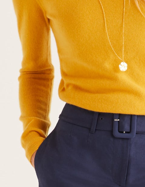 Kaschmirpullover Mit Rundhalsausschnitt - Sonnengelb Kaschmirpullover Mit Rundhalsausschnitt - Sonnengelb