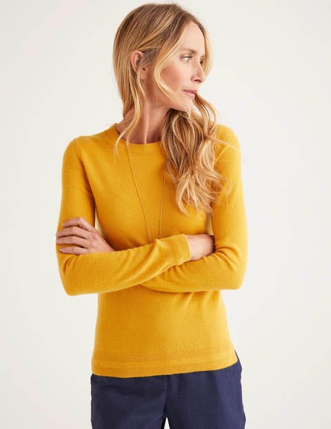 Kaschmirpullover Mit Rundhalsausschnitt - Sonnengelb Kaschmirpullover Mit Rundhalsausschnitt - Sonnengelb