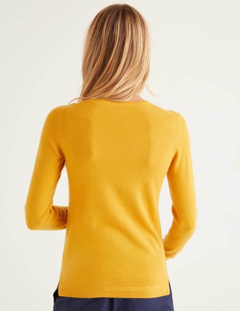 Kaschmirpullover Mit Rundhalsausschnitt - Sonnengelb Kaschmirpullover Mit Rundhalsausschnitt - Sonnengelb